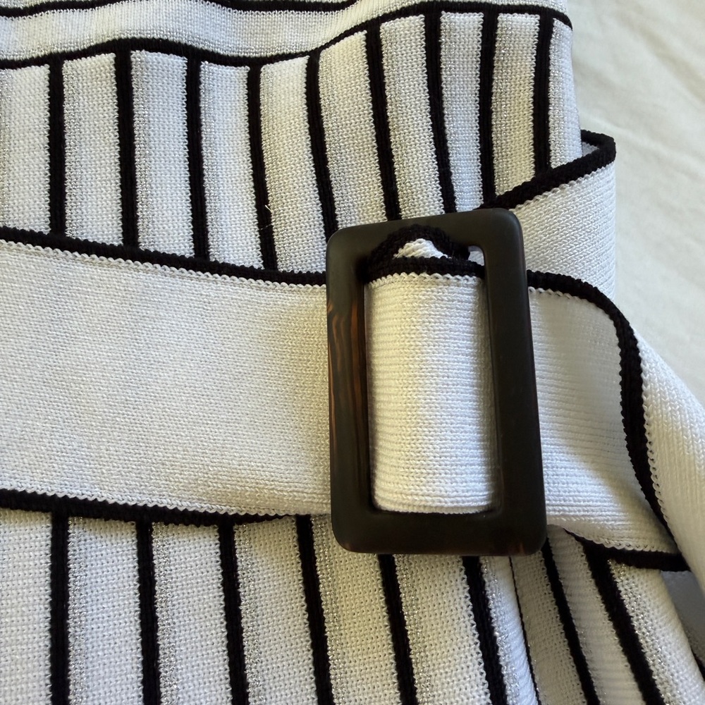 Ann Taylor White and Black Striped Strapless Dress - Picture 6 of 7